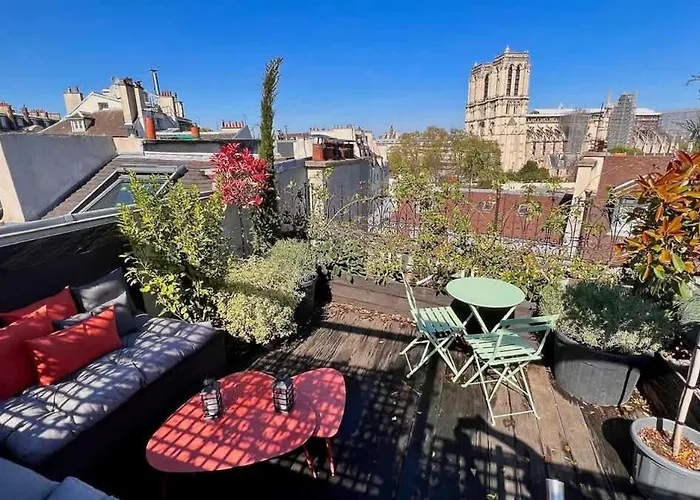 Rooftop Garden Triplex With Ac Over Notre - Dame * Paris