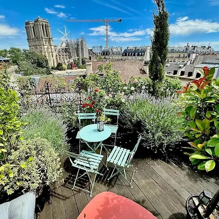公寓 Rooftop Garden Triplex With Ac Over Notre - Dame *