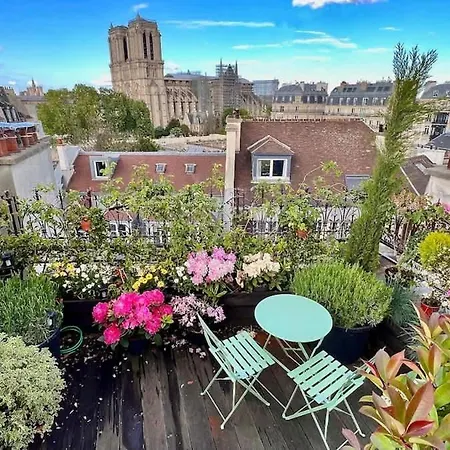 Apartament Rooftop Garden Triplex With Ac Over Notre - Dame