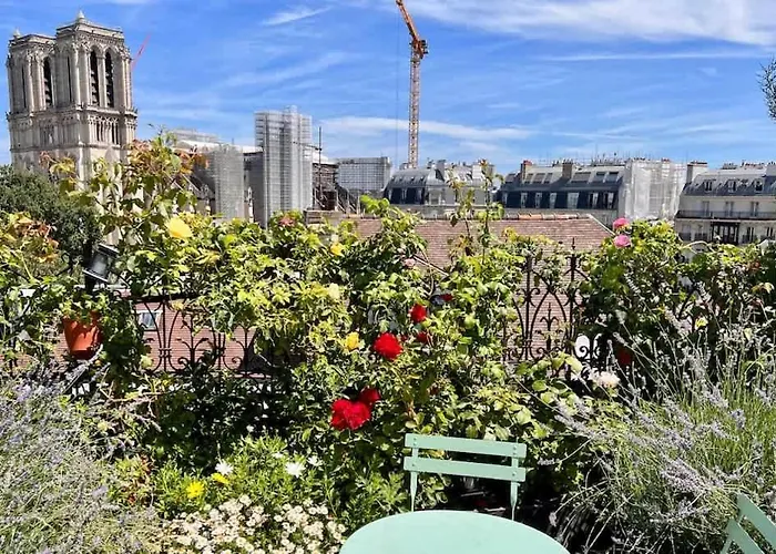 公寓 Rooftop Garden Triplex With Ac Over Notre - Dame *